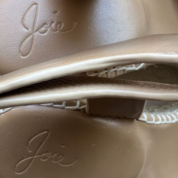 Joie Lena Tan Leather Wedge Sandal Women EU 40 US 9 - 9.5 Jute Espadrille Beach - Picture 14 of 16